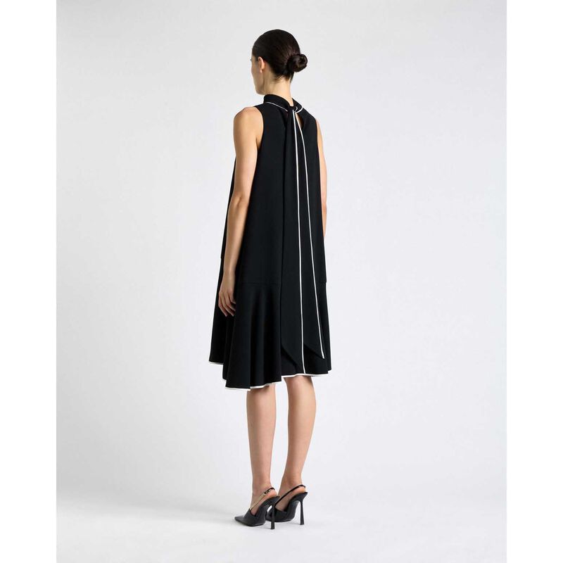 Cue Recycled Crepe Tie Neck Mini Dress image number 1